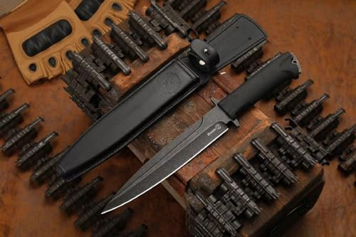 Generisch TEERMA JZ4- Integriertes geschmiedetes gerades Messer im Freien mit fester Klinge, Überlebensmesser, Perfektes Bushcraft Messer Outdoor,Jagdmesser,Angelmesser mit feststehende Klinge