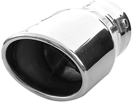 Rumplex Auspuffblende Oval Edelstahl Sportauspuff Auspuff Endrohr Ende Endrohrblende Auspuffspitzen Endrohrblenden Schalldämpfer Spitze Universell Auspuffrohr Chrom Rostfrei