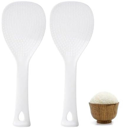 2 Piece Silicone Cooking Rice Spoon,Non-Stick Rice Paddle Heat Resistant Dishwasher Safe for Rice Rice Cookers Mashed Potatoes
