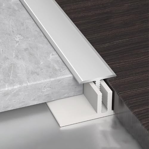 Fliesenschiene, T-Form-Bodenübergangsleiste, Aluminium-Türschwelle mit Schienenbasis, Stabile Randleisten-Türleiste, Einfach zu Montieren
