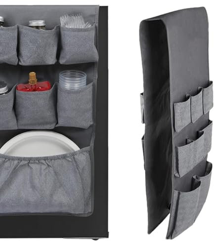 yupeuooe Kühlschrank-Organizer für Wohnheim, Kühlschrank-Organizer, Aufbewahrungsregal mit 15 Fächern, Kühlschrank-Organizer für Besteck, Getränke, Papierwaren