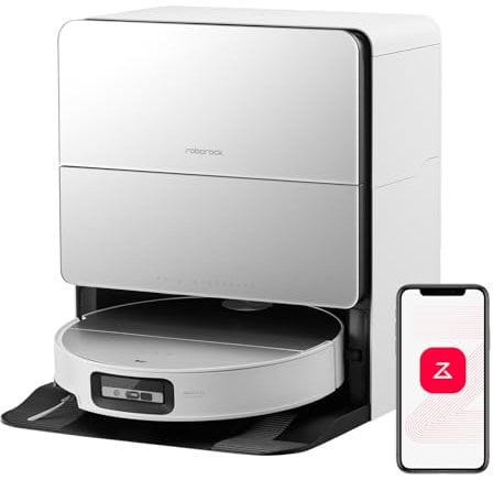 roborock Saros 10 Robot Aspirapolvere con LDS Retrattile, 22.000 Pa, 7,98 cm Ultrasottile, Distacco Automatico del Mop, Riconoscimento Ostacoli Al, Dosatore Automatico di Detergente, Bianco