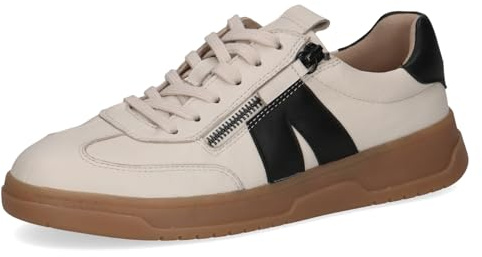 Caprice Damen Sneaker flach aus Leder mit Reißverschluss
