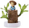 Feelcrag Sprießende Brasilianische Glücksholz Plants Töpfe Lucky Wood Plant Terrarium Glücksholz Hydroponic Pflanze Brasilianisches Holz Tree Stump Potted Plant With Nutrient Solution And Figure