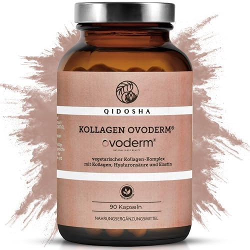 Ovoderm® Kollagen Komplex Kapseln von QIDOSHA®, vegetarisches Kollagen aus Eierschalenmembran, natürlicher Komplex aus Kollagen, Elastin & Hyaluronsäure, 90 Stk im Apothekerglas, deutsche Fertigung