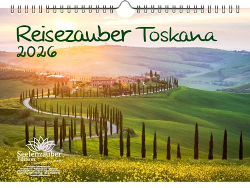Reisezauber Toskana DIN A4 Kalender für 2026 Florenz Urlaub Mediterran Italien - Seelenzauber