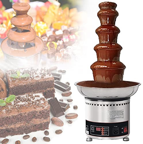 HQYMXYGEUR 4Tier Chocolate Fountain,Stainless Steel Electric Chocolate Fountain Melting Machine for Company,Graduation Ceremony,Hotel,Shopping Mall and More