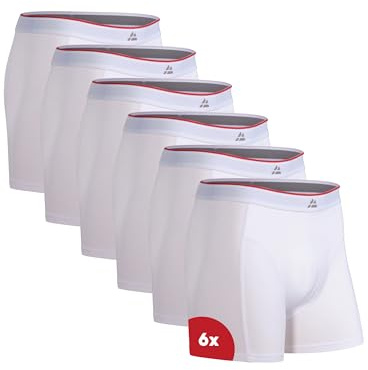 DANISH ENDURANCE Bambus Boxershorts Herren (6er|10er Pack), Unterhosen Herren, Mit oder ohne Eingriff, Weiß, 3XL