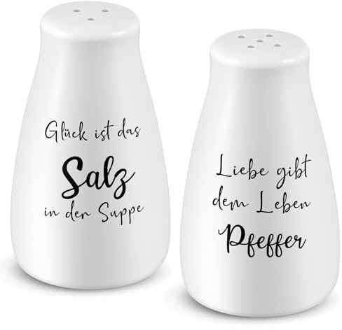 Geiserailie Juego de Regalo de Boda de Salero y Pimentero con Pegatina de Sal y Pimienta Ideas de Boda para Novios Regalos de Inauguración de Casa para Apartamentos Casa Nueva(Estilo Clásico)