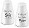 Geiserailie Set Cadeau de Mariage Salière et Poivrière avec Autocollant Sel et Poivre Idées de Mariage pour Mariés Cadeaux de Pendaison de Crémaillère pour Appartement Maison(Style Classique)