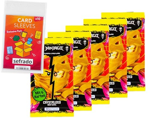sefrado Bundle Exclusive Hüllen kompatibel mit Blue Ocean Ninjago 5 Booster Serie 8 Next Level Trading Card Game 2023