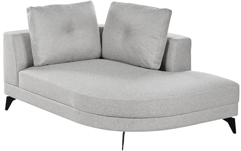 Chaiselongue Kunstleinen grau links wasserabweisend mit Metallbeinen Yuri