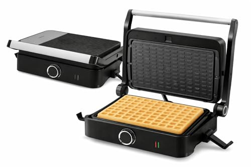 Syntrox SM-1000W Toledo Thin Waffel Maker elektrisch 1000W – dünne Waffeln & Hippen selbst backen – Antihaft Thin Waffelplatten – kompakter Dessert Maker