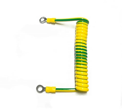 enroulant Le câble électrique, Câble spiralé unipolaire PU élastique cuivre Mise à la Terre Jaune Vert 0,5-16mm²(5AWG 16mm2)