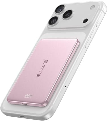 A ADDTOP Ultra Slim Power Bank für iPhone 5000mAh 20W Magnetische PowerBank | Klein, Mini, Induktives Laden Akkupack, PD QC 3.0 Schnellladung Externe Handyakkus, LED-Anzeige, USB-C Eingang & Ausgang
