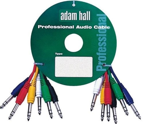 Adam Hall 0.3m stereo balanced 6.35 mm (1/4) jack to jack patch cables. 6 pack