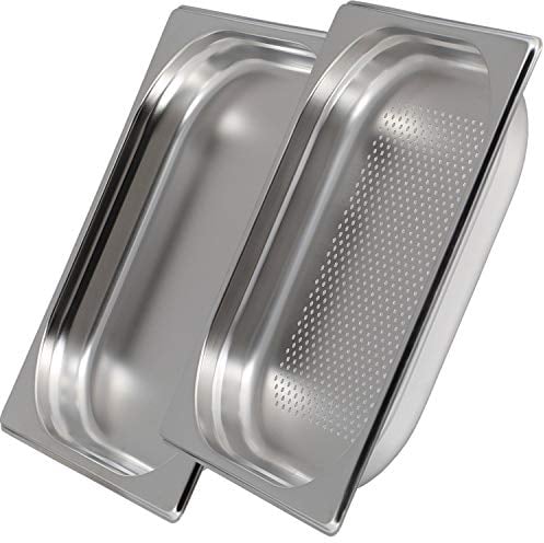 jokobela GN Behälter SET :: GN 1/2 40mm, 1x gelocht, 1x ungelocht :: geeignet für Gaggenau/Miele/Siemens/AEG/Elektrolux Dampfgarer (Temperaturbeständig, Edelstahl, Spülmaschinentauglich)