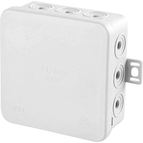 f-tronic Feuchtraum-Abzweigkasten IP54, 75 x 75 x 40 mm, Inhalt 10, grau, E125