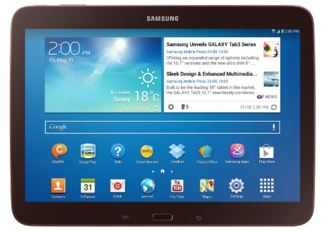 Samsung Galaxy Tab 3 25,7 cm (10,1 Zoll) Tablet (Intel Atom Z2560, 1,6GHz, 1GB RAM, 16GB interner Speicher, 3,2 Megapixel Kamera, WiFi, Android 4.2) gold-braun