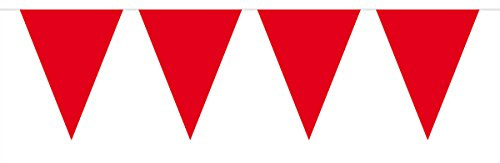 Bunting Mini Red 3m, 3 metres 12 mini Triangle flags measuring 15x11cms Plastic