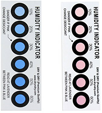 Humidity Indicator Cards 50 Pack(Reusable) - 10-60% 6 Spot(50 Cards) by DRY&DRY