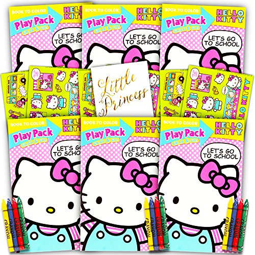 Hello Kitty Ultimate Party Favors Packs -- 6 Sets with Stickers, Coloring Books and Crayons (Party Supplies)
