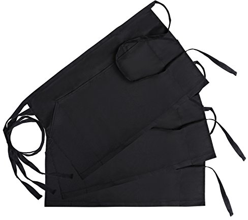 Gwhole Set di 3 Grembiule da Cucina per Donne Uomini Chef Opere Grembiule con Tasche
