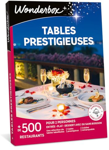 Wonderbox - Coffret Cadeau - Tables PRESTIGIEUSES – 700 Tables labellisés, Cuisine raffinée