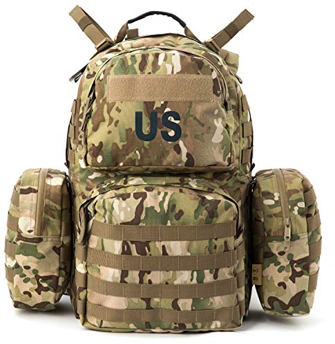 Akmax.cn Militär-Rucksack MOLLE 2 Medium Rucksack mit Schultergurten und Wasit Gürtel, interner Rahmen, Multicam