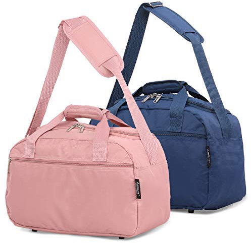 Aerolite Ryanair Cabin Bag, 40 x 20 x 25 cm, Maximum Size, Navy Blue + Rose Gold, Cabin, Tote