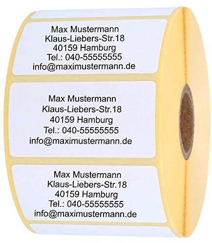INDIGOS UG® - Etiketten - Adressetiketten - 57x32 mm - 500 Stück - weiß mit schwarz bedruckt - Haftpapier - Nummerierung Kennzeichnung Preisschild Haushaltsetiketten Aufkleber Küche Gewerbe Büro