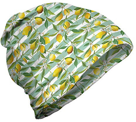 ABAKUHAUS Kunst Unisex Beanie, Blooming Lemon Tree, Wandern im Freien, Farn-Grün Seafoam