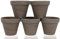 B2S BACK2SEASON Tontöpfe 5 Stück mit Loch braun grau marmoriert rund Blumentopf Made in Germany Terrakotta innen D=11,5 cm 5er Set