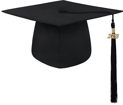 BROADREAM Bachelor Hut 2025 Doktorhut Graduation Huts Cap Absolventenkappe 2025 Studentenhut Abschluss Hut für Abschlussfeiern vom Studium, Universität, Hochschule, Abitur - Absolventenhut in Schwarz