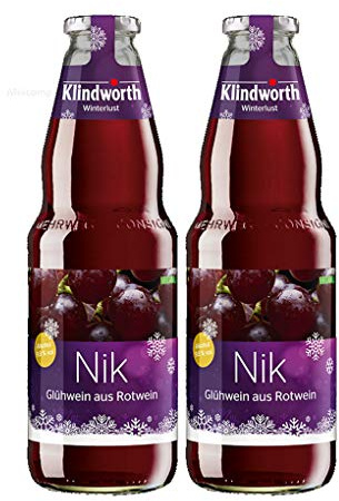 Klindworth Nik 2x Glühwein aus Rotwein - 2x Winterlust Glühwein 1L (9,8% Vol) inkl. Pfand MEHRWEG- [Enthält Sulfite]