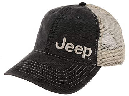 Jeep Garment Washed Trucker Hat - Black