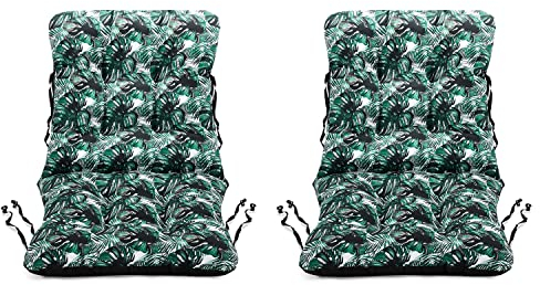 SuperKissen24. Stuhlkissen Sitzkissen und Rückenkissen für stühle 2er Set 48x96 cm Outdoor und Indoor - Exotic