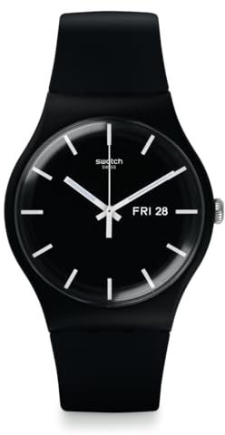 Swatch Herren-Armbanduhr, Mono-Quarz, Schwarz, schwarz, Quarzuhr