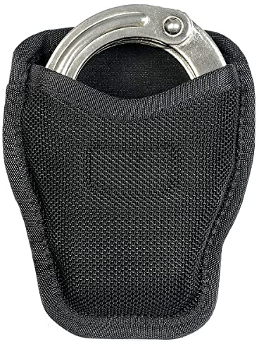 SdTacDuGe Geformte Handschellentasche, oben offen, Handschellen-Etui für Gürtel, Handschellenhalter, Strafverfolgungsbehörde, professionelle Polizei-Handschellentasche, ballistisches Nylon