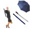 Ombrello manuale Resistente Pioggia Antivento Grande Ǿ cm92 h cm66 con Custodia e Tracolla Blu e Bianco Leggero Manico in Gomma Piuma Impermeabile Viaggio Inverno Riparo Idea Regalo per uomo donna