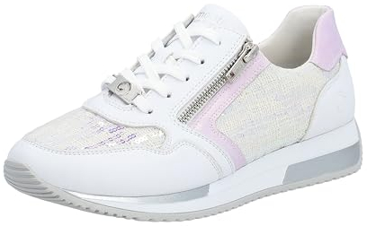 Remonte Damen D0H12 Sneaker, Weiss/Offwhite/Flieder / 80, 37 EU
