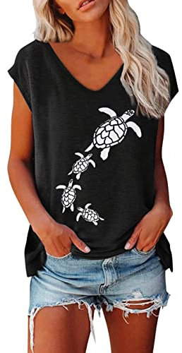 EODJXIO Vestiti Premaman Primavera Corti Canottiera Donna Cotone con Pizzo Spalla Larga Top Donna Elegante Cerimonia Nero Vestiti Lunghi Donna Estivi T Shirt Cotone Donna Scollo A V