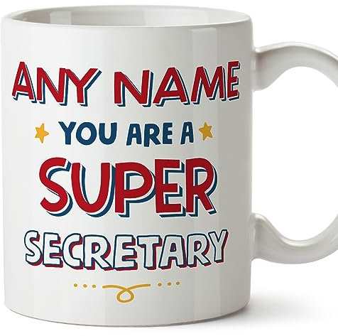 Mugffins Tassen Personalisierten für SEKRETÄRIN - Auf Englisch - You Are Super - 11 oz / 330 ml - Individuell Anpassbar Geschenk Mitarbeiter