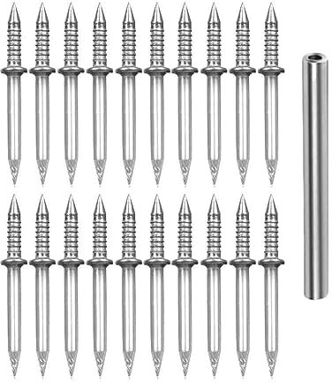 20 clavos de acero al carbono para instalación sin costuras de zócalo de alta resistencia, clavos individuales que no dejan marcas Y7X9, hardware de cabeza bidireccional
