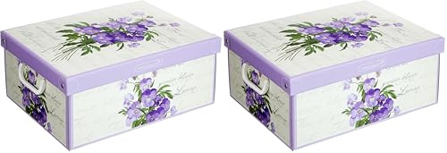 Collection Midi Fragranced Violet, decorative storage box, cardboard storage boxes with lids , storage boxes with lids and Handles, clothes storage, toy box storage, storage baskets, teddy storage
