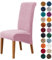 Highdi Housse de Chaise Salle à Manger Mariage Extensible Couleur Unie Velours, Lot de 1/2/4/6 Housses Lavable Stretch Haut Dossier Chaises Protecteur Couverture (1 pièce,Rose)