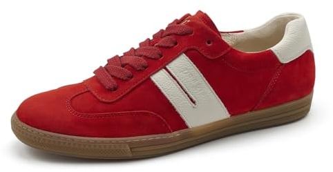 Paul Green Damen Sneaker, Frauen Low-Top Sneaker,Turnschuhe,Laufschuhe,schnürschuhe,schnürer,Halbschuhe,straßenschuhe,Rot (Salsa/Ivory),41 EU / 7.5 UK
