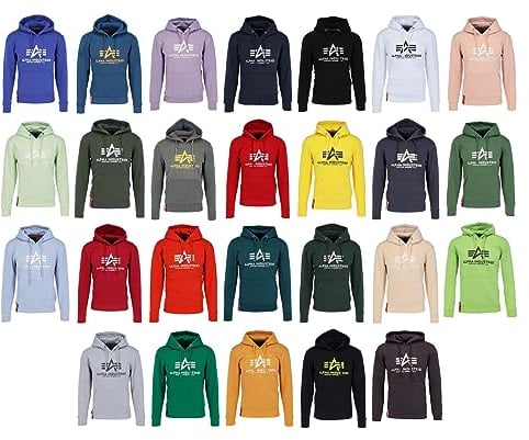 Alpha Industries Herren Basic Hoody, Hornet Green, S