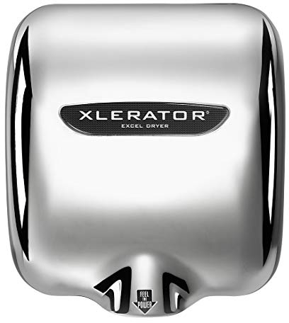 XLERATOR Excel Dryer Secador De Manos, Sin Contacto, Higiénico, Cubierta Cromada, Seca las Manos Rápidamente en 8 Segundos, Velocidad, Sonido y Calor Ajustables