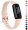 YLK Armband Kompatibel mit Fitbit Inspire 3 Armband für Damen Herren, Klassisches Silikon TPU Armbänder Sport Verstellbares Ersatzarmband für Fitbit Inspire 3 Uhrenarmband, Rosa